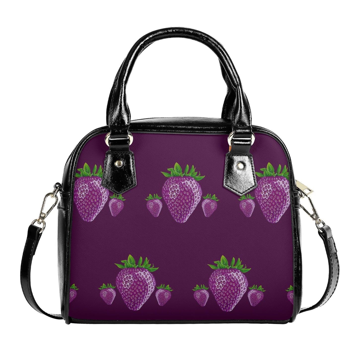 Concord Strawberry© Euro Soft PU Shoulder Handbag In Perfect Purple Deep River