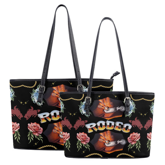 Rodeo© Country Western Pop By Luxturnal© Euro Soft PU Leather Tote Bag In Western Spring River