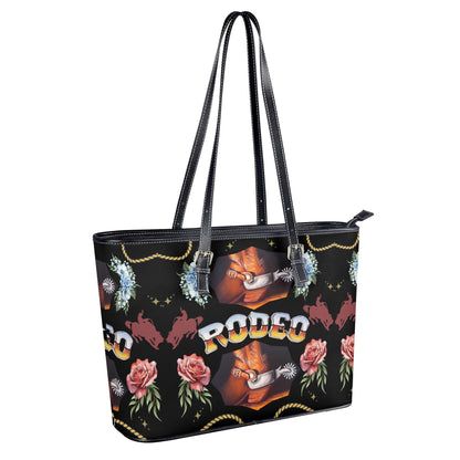 Rodeo© Country Western Pop By Luxturnal© Euro Soft PU Leather Tote Bag In Western Spring River