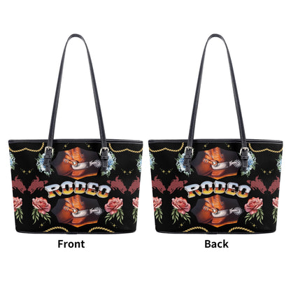 Rodeo© Country Western Pop By Luxturnal© Euro Soft PU Leather Tote Bag In Western Spring River