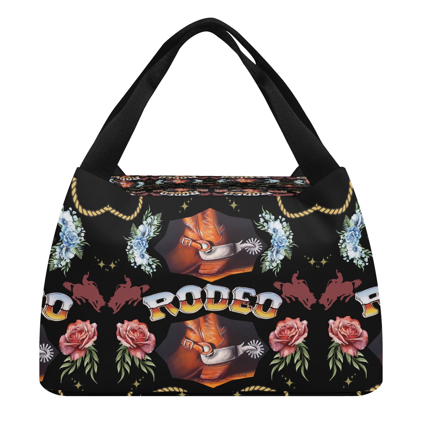 Rodeo© Country Western Super Duty Easy Clean All Day Cool Portable Tote Lunch Bag In Midnight Express