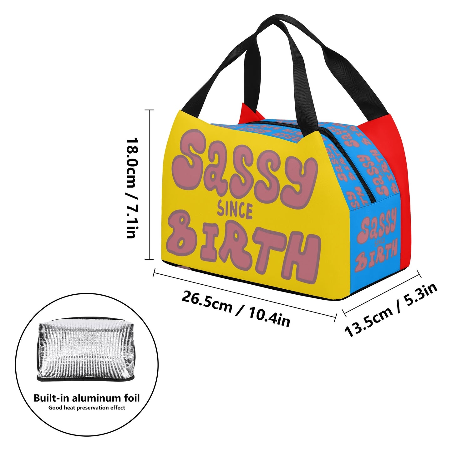 Sassy Since Birth© Luxturnal Super Duty Easy Clean All Day Cool Portable Tote Lunch Bag In Color Pop