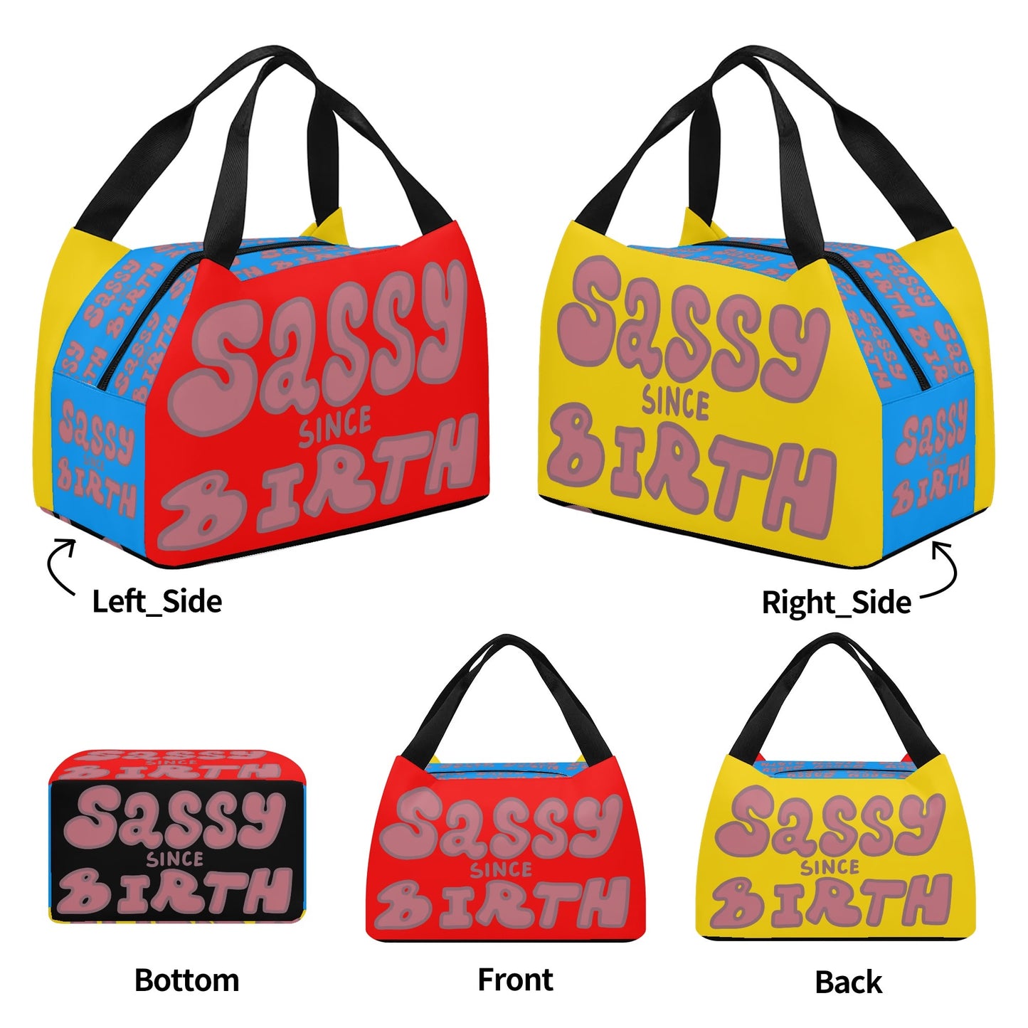 Sassy Since Birth© Luxturnal Super Duty Easy Clean All Day Cool Portable Tote Lunch Bag In Color Pop