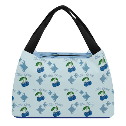 Blue Cherry© Super Duty Easy Clean All Day Cool Portable Tote Lunch Bag In Color Pop Blue Jade