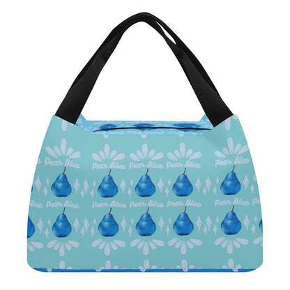 Pear Blue© Super Duty Easy Clean All Day Cool Portable Tote Lunch Bag In Color Pop Mountain River Blue