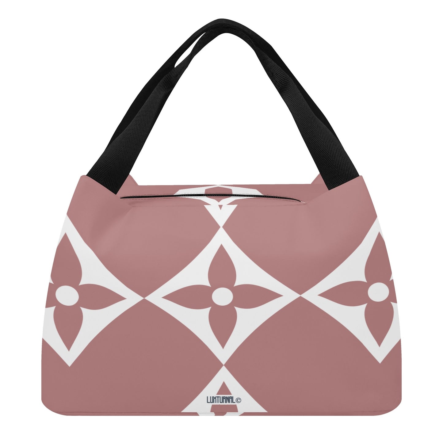 Exclusive LA© Luxturnal© Super Duty Easy Clean All Day Cool Portable Tote Lunch Bag In Blush Petal Posh