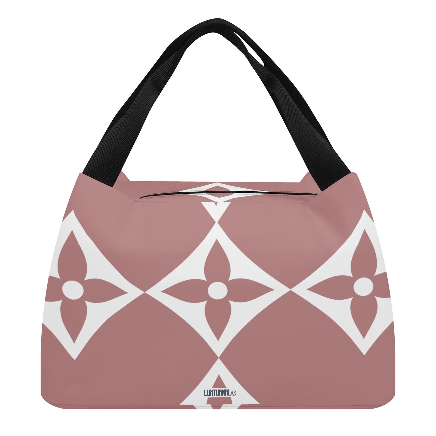 Exclusive LA© Luxturnal© Super Duty Easy Clean All Day Cool Portable Tote Lunch Bag In Blush Petal Posh