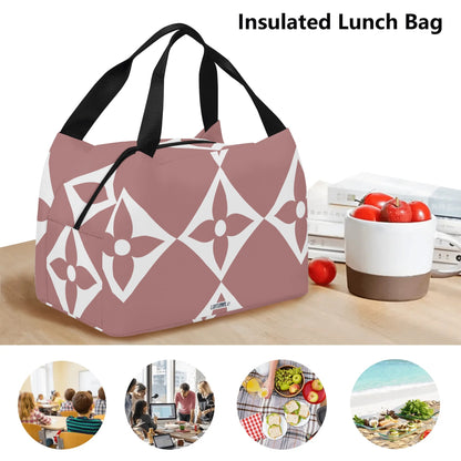 Exclusive LA© Luxturnal© Super Duty Easy Clean All Day Cool Portable Tote Lunch Bag In Blush Petal Posh