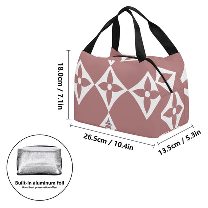 Exclusive LA© Luxturnal© Super Duty Easy Clean All Day Cool Portable Tote Lunch Bag In Blush Petal Posh