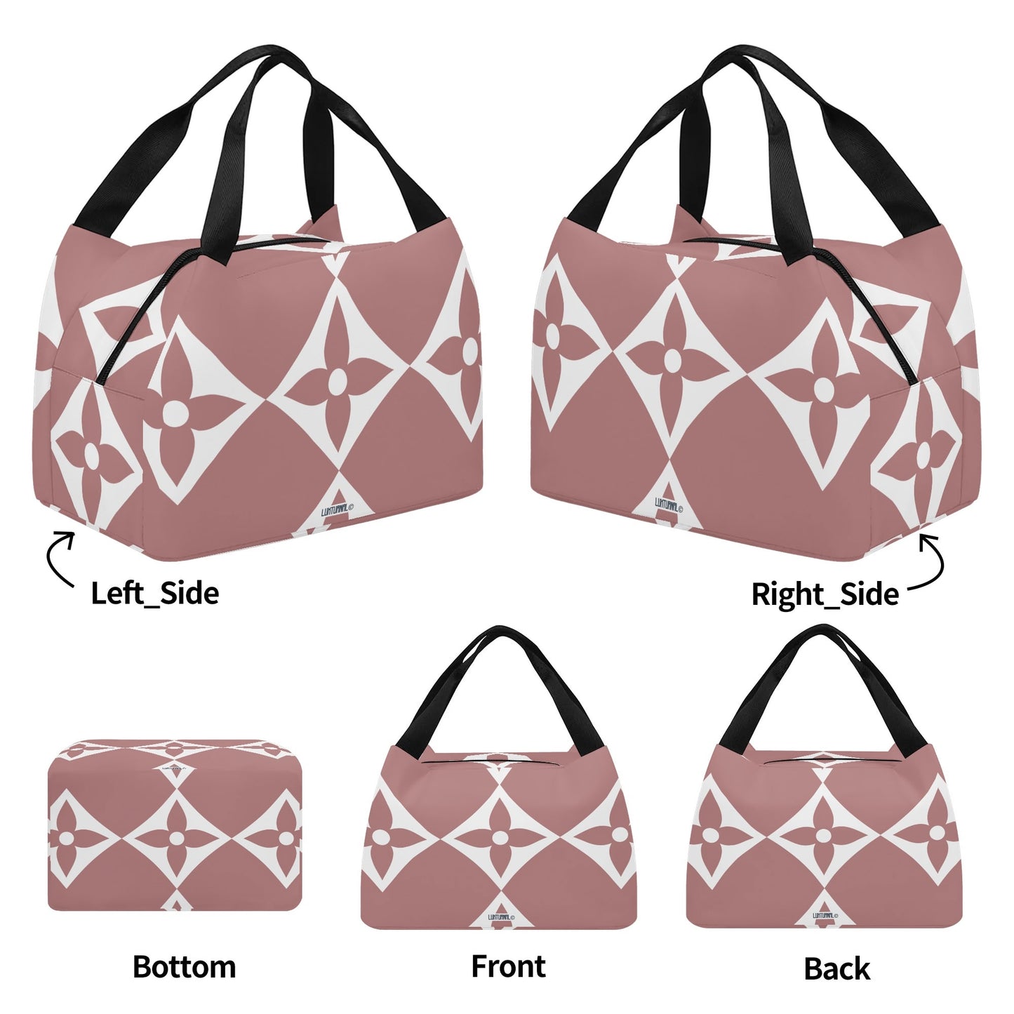 Exclusive LA© Luxturnal© Super Duty Easy Clean All Day Cool Portable Tote Lunch Bag In Blush Petal Posh