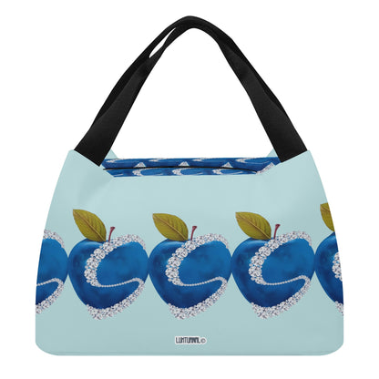 Apple Blue© Luxturnal© Limited Edition Super Duty Easy Clean All Day Cool Portable Tote Lunch Bag In Delightful Diamonds