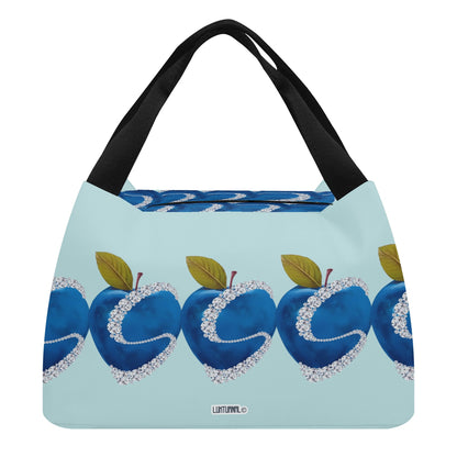 Apple Blue© Luxturnal© Limited Edition Super Duty Easy Clean All Day Cool Portable Tote Lunch Bag In Delightful Diamonds