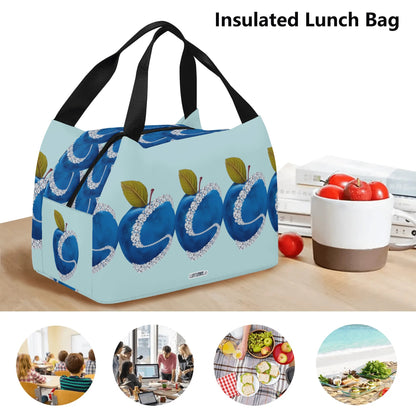 Apple Blue© Luxturnal© Limited Edition Super Duty Easy Clean All Day Cool Portable Tote Lunch Bag In Delightful Diamonds