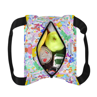 Ocean Dream© Limited Edition Super Duty Easy Clean All Day Cool Portable Tote Lunch Bag In Cats Fish And Aliens