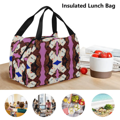 Lady Print© Limited Edition Super Duty Easy Clean All Day Cool Portable Tote Lunch Bag In Hollywood Star