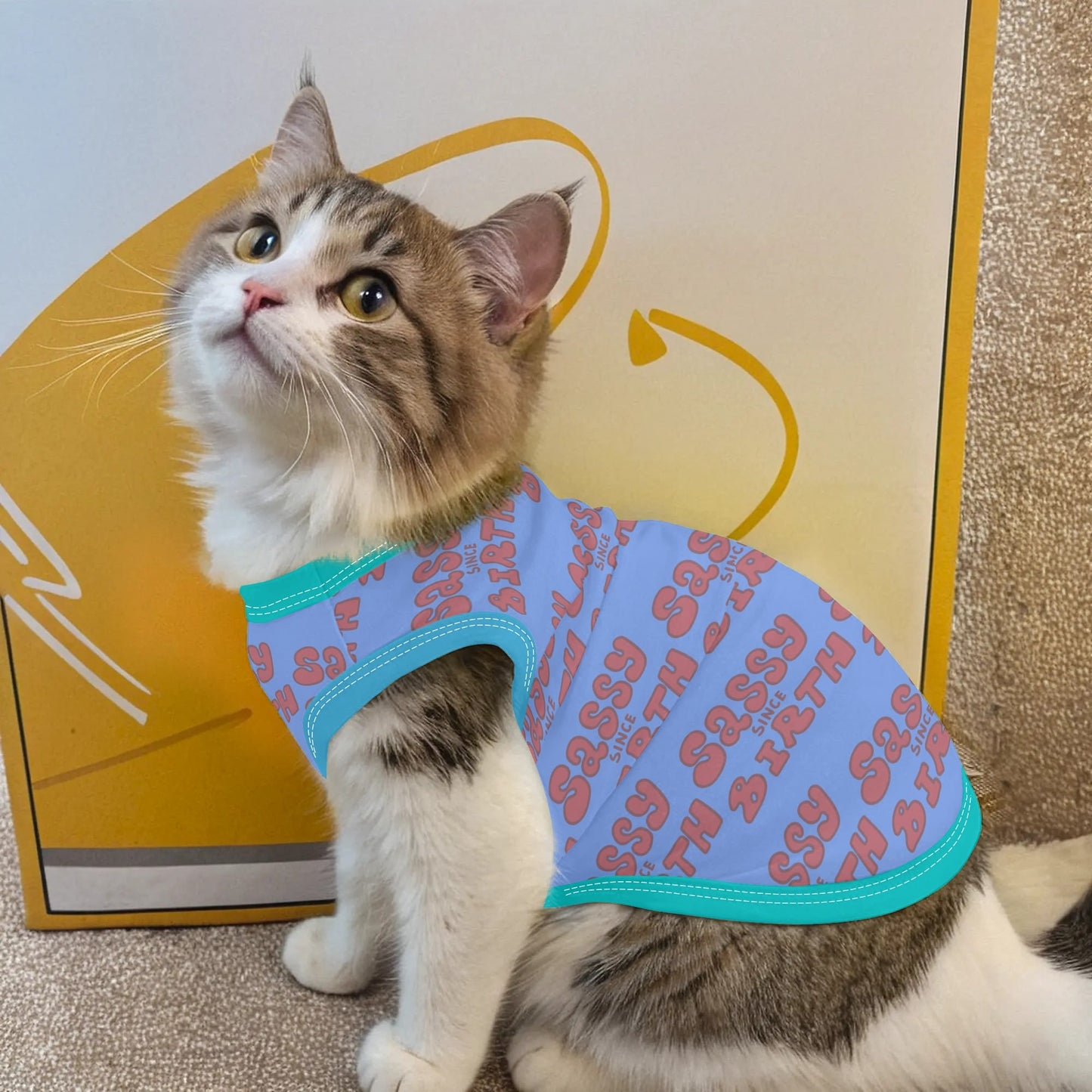 Sassy Since Birth© Breathable Fit Pet Shirt Clothing for Small Medium Dogs Cats Furry Friends