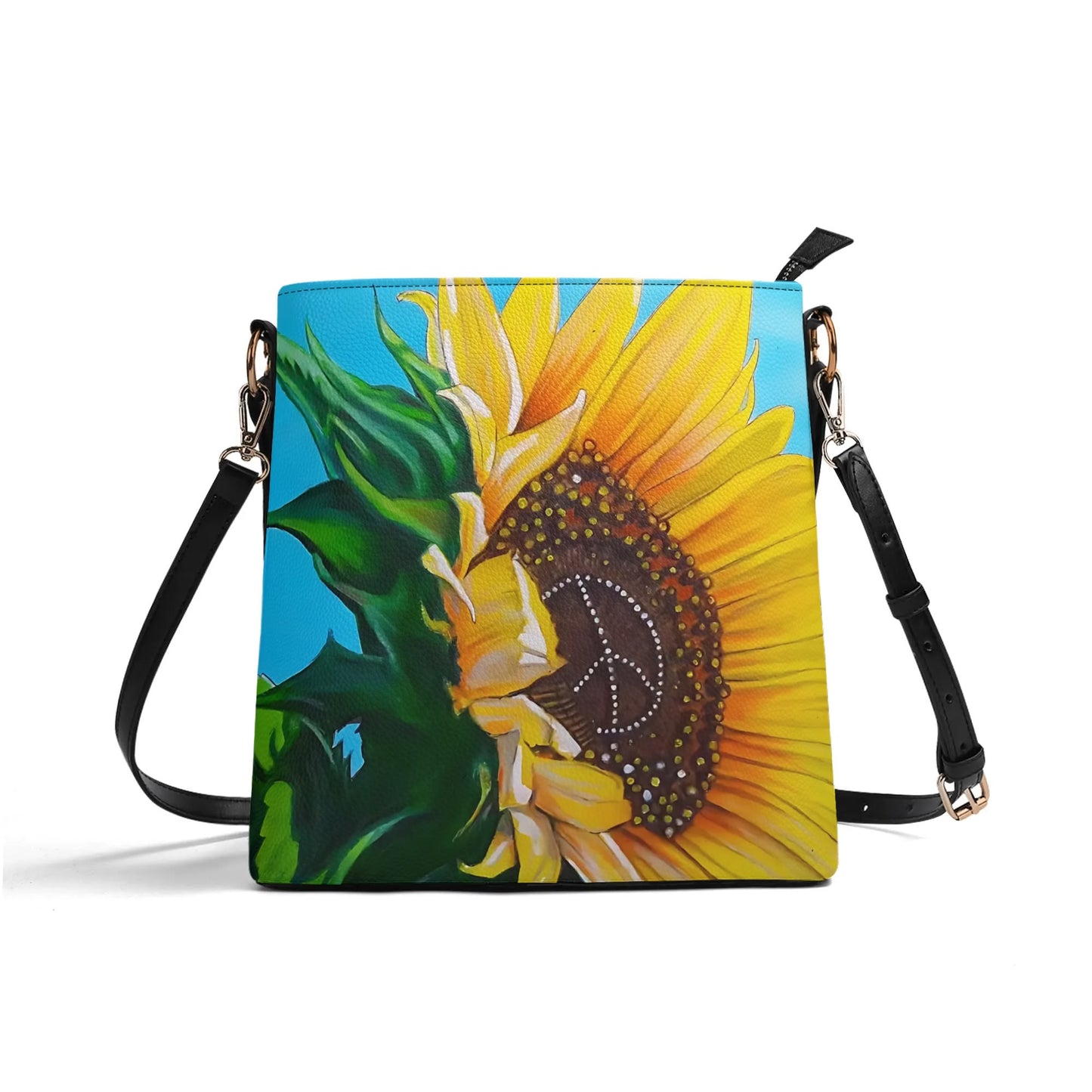 Sunflower Of Peace© Euro Soft PU Bucket Bag Shoulder Bag