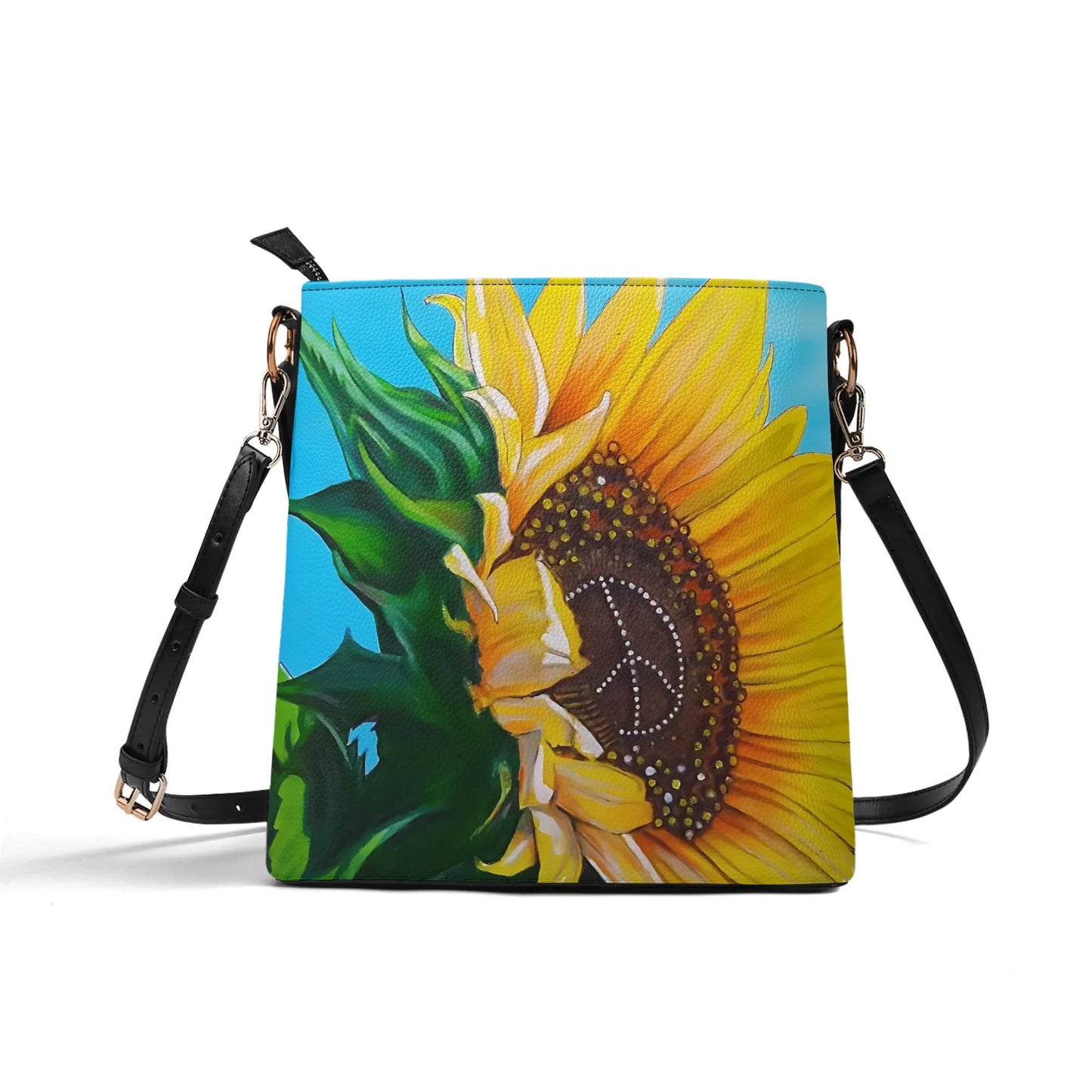 Sunflower Of Peace© Euro Soft PU Bucket Bag Shoulder Bag