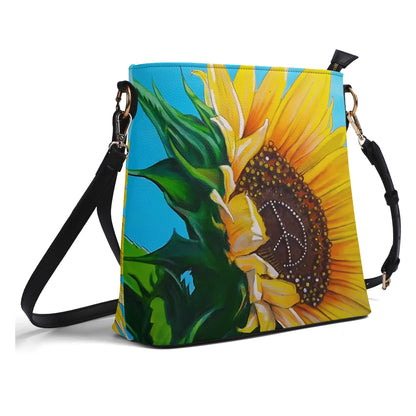 Sunflower Of Peace© Euro Soft PU Bucket Bag Shoulder Bag