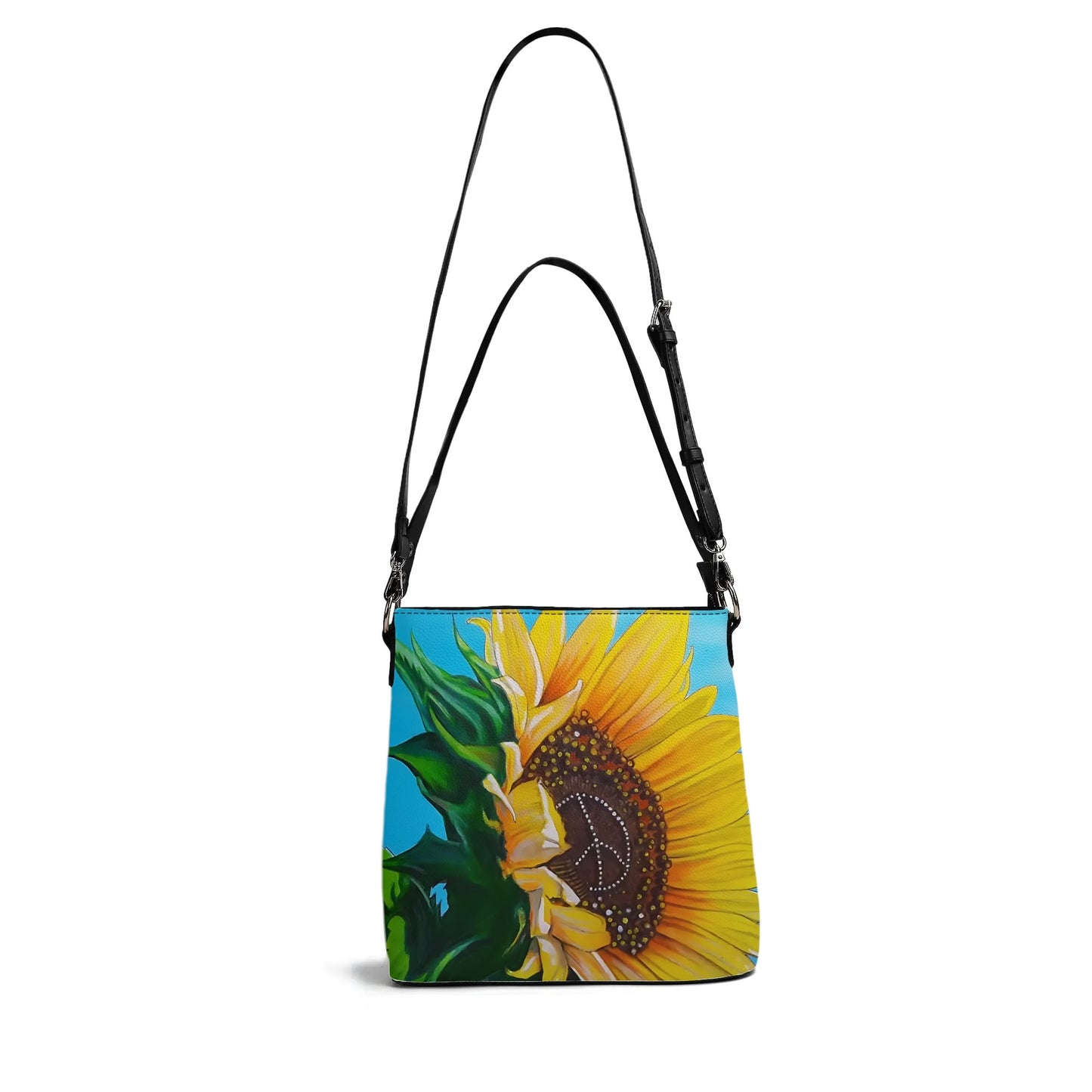 Sunflower Of Peace© Euro Soft PU Bucket Bag Shoulder Bag