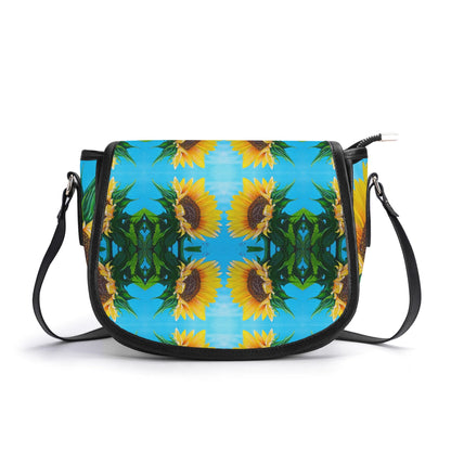 Sunflower Of Peace© Super Soft Easy Comfort PU Chain Shoulder Saddle Bag