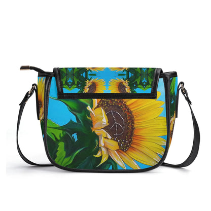 Sunflower Of Peace© Super Soft Easy Comfort PU Chain Shoulder Saddle Bag