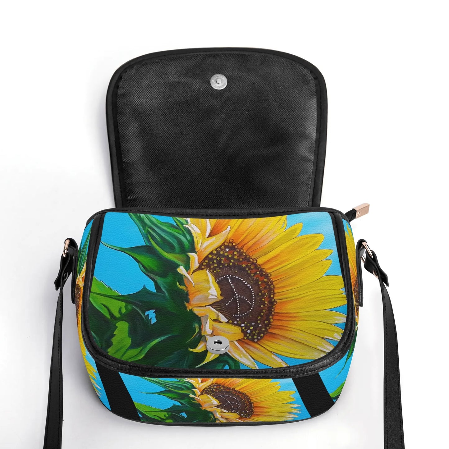 Sunflower Of Peace© Super Soft Easy Comfort PU Chain Shoulder Saddle Bag