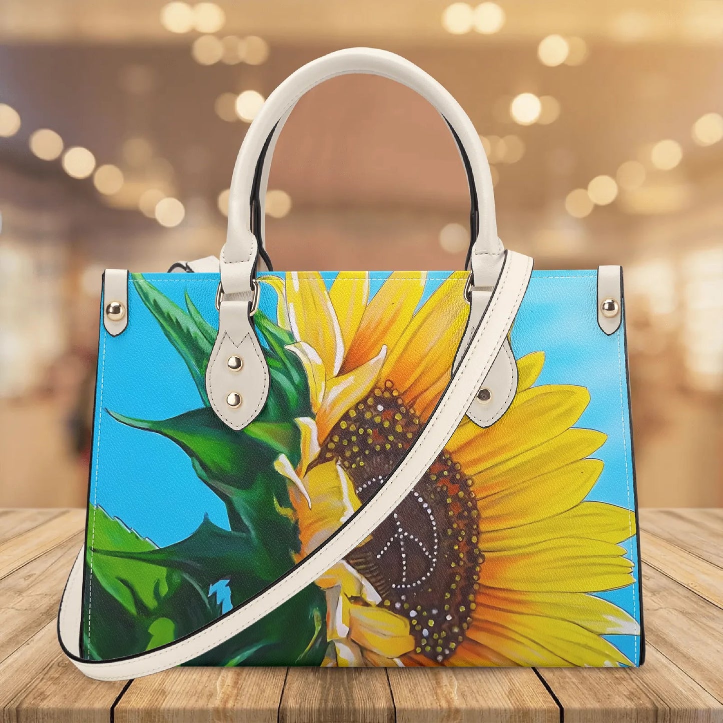 Sunflower Of Peace© Euro Soft Luxturnal© lLux PU Handbag With Shoulder Strap