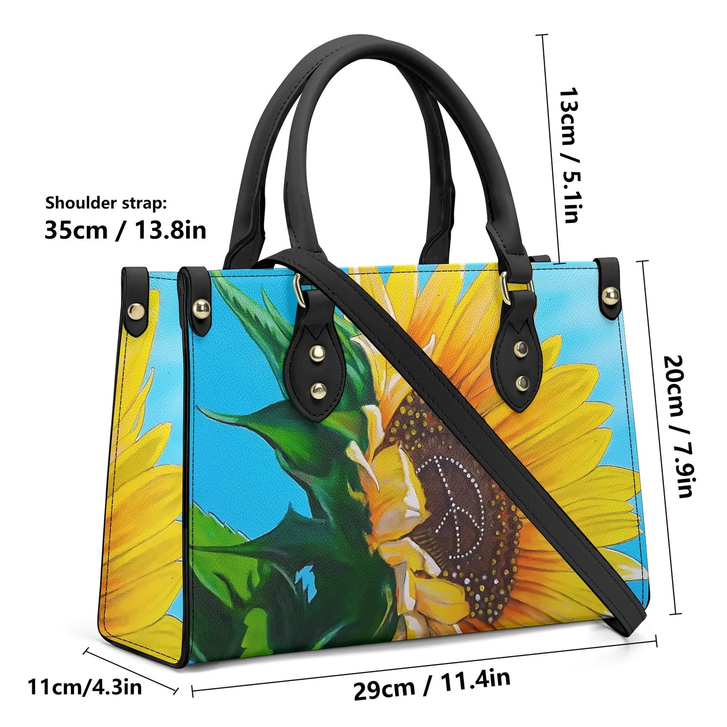 Sunflower Of Peace© Euro Soft Luxturnal© lLux PU Handbag With Shoulder Strap