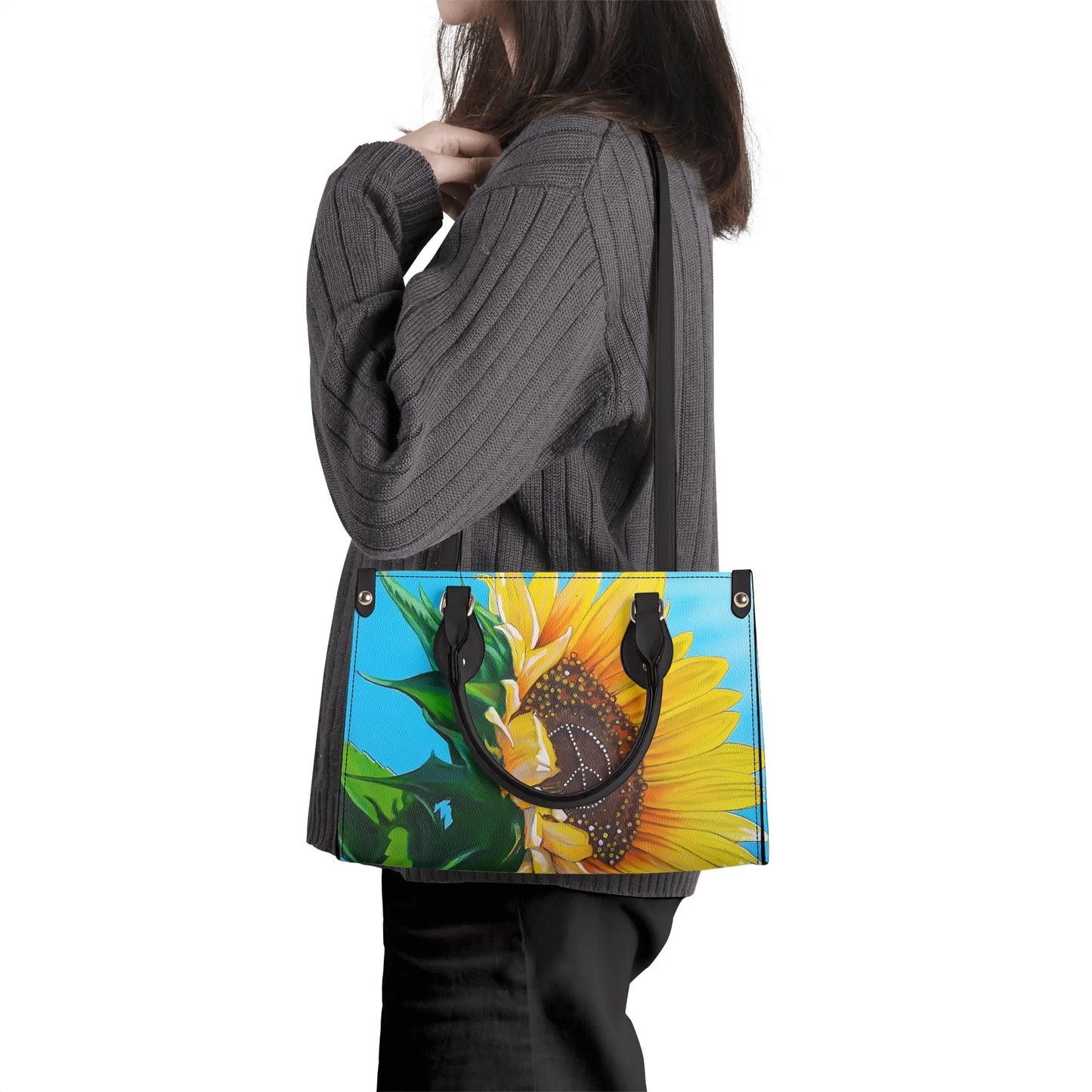 Sunflower Of Peace© Euro Soft Luxturnal© lLux PU Handbag With Shoulder Strap