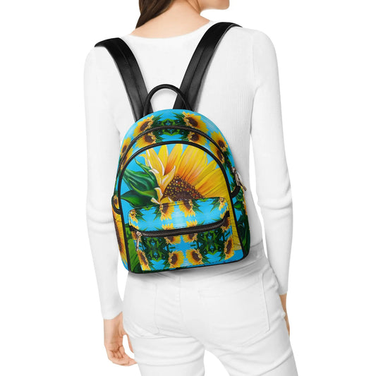 Sunflower Of Peace© Elite Lux Casual Euro Soft PU Leather Backpack