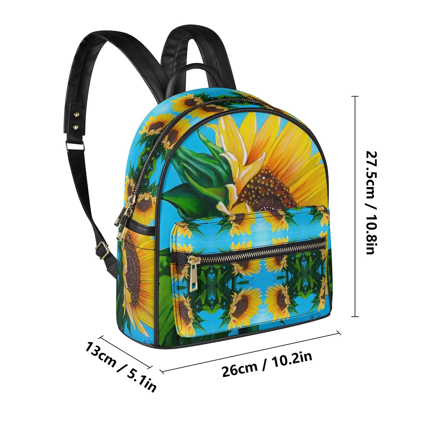 Sunflower Of Peace© Elite Lux Casual Euro Soft PU Leather Backpack