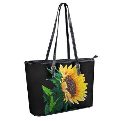 Sunflower Of Peace© Limited Edition Deluxe Euro Soft PU Leather Tote Bag In Goodnight Moon