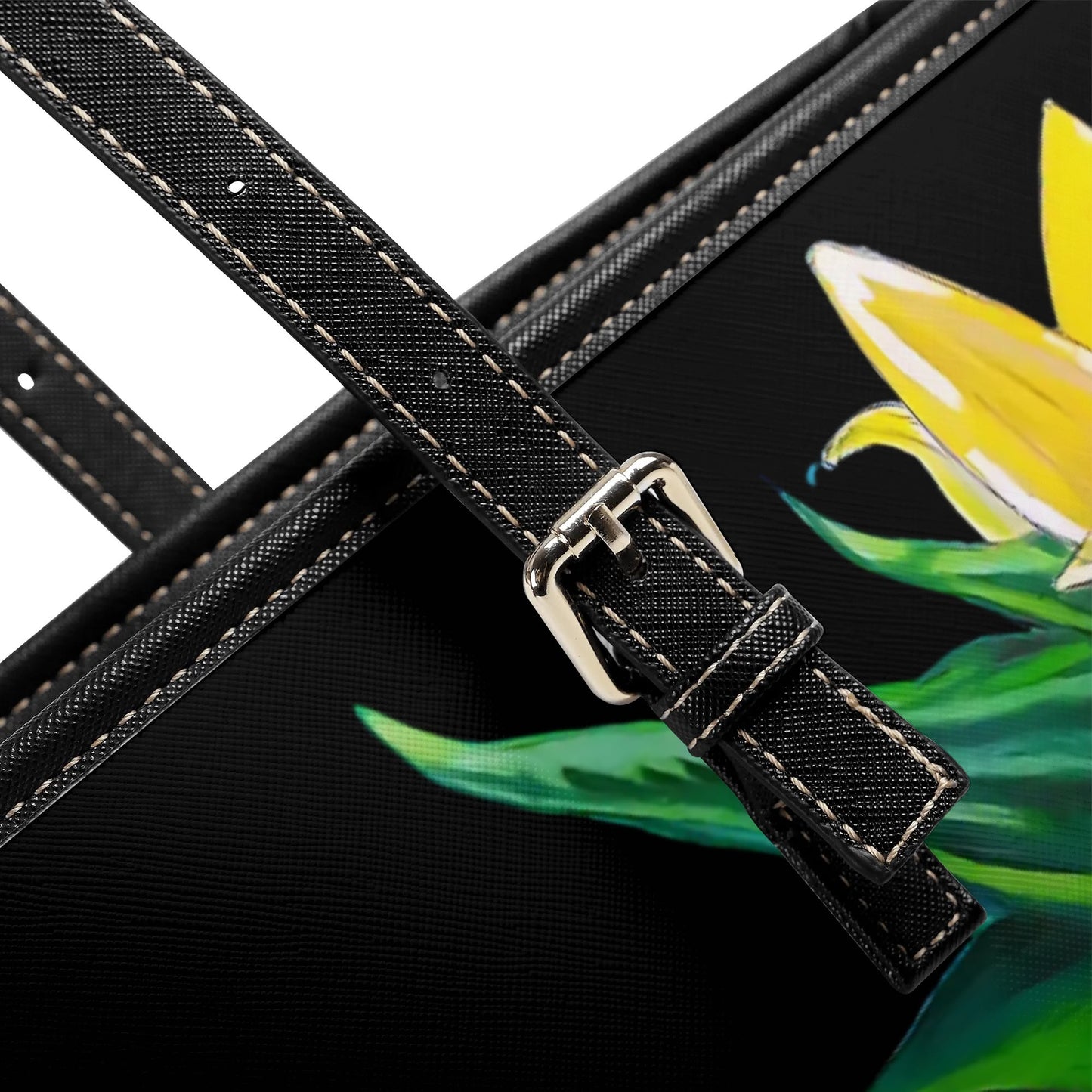 Sunflower Of Peace© Limited Edition Deluxe Euro Soft PU Leather Tote Bag In Goodnight Moon