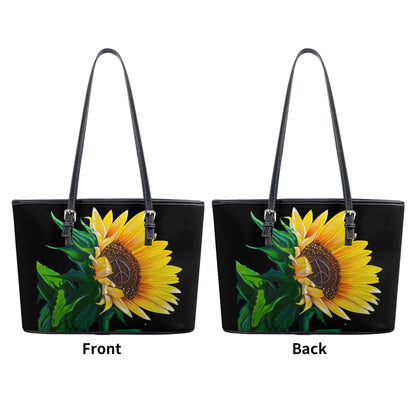 Sunflower Of Peace© Limited Edition Deluxe Euro Soft PU Leather Tote Bag In Goodnight Moon