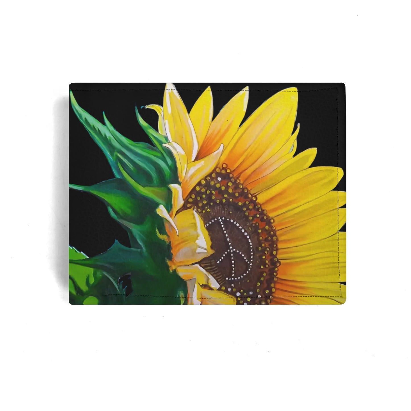 Sunflower Of Peace© Deluxe Mens Minimalist Euro Soft PU Leather Wallet Paper Folded Wallet