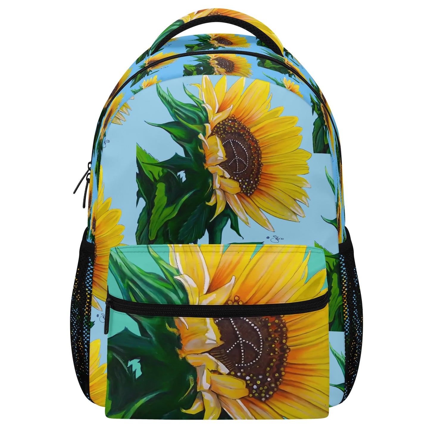 Sunflower Of Peace© Super Duty Sports Flex Durable And Reliable All Year 15 Inch Casual Posh Style School Backpack