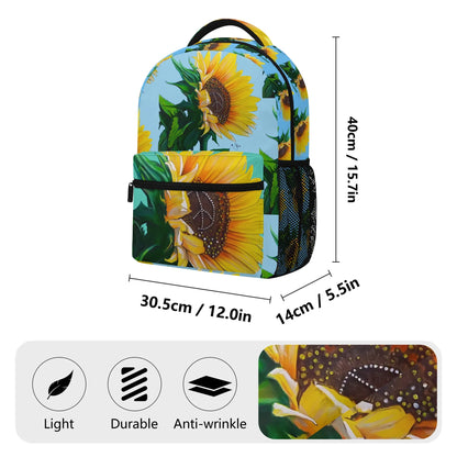 Sunflower Of Peace© Super Duty Sports Flex Durable And Reliable All Year 15 Inch Casual Posh Style School Backpack