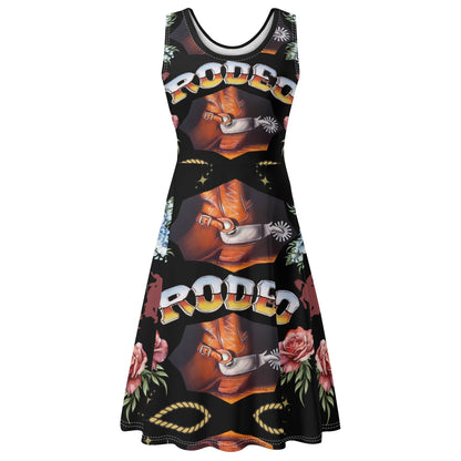 Rodeo© Luxturnal© Country Western Soft Womens Sleeveless A-Line Flare Sundress Up To 4XL