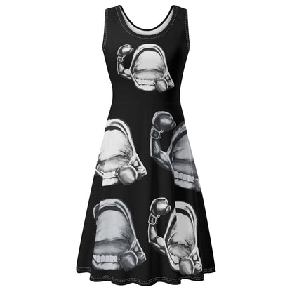 Power Punch© Luxturnal© Soft Womens Sleeveless A-Line Flare Sundress Up To 4XL In Boxers Always Win