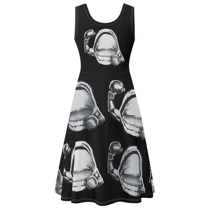 Power Punch© Luxturnal© Soft Womens Sleeveless A-Line Flare Sundress Up To 4XL In Boxers Always Win