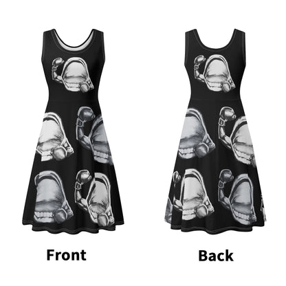 Power Punch© Luxturnal© Soft Womens Sleeveless A-Line Flare Sundress Up To 4XL In Boxers Always Win