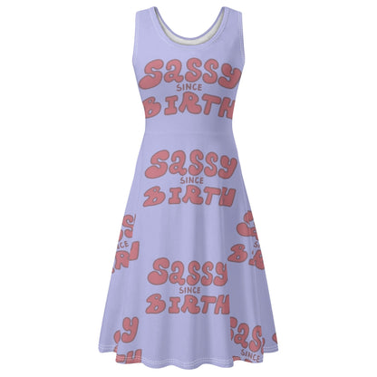 Sassy Since Birth© Luxturnal© Soft Womens Sleeveless A-Line Flare Sundress Up To 4XL In Beach Boardwalk