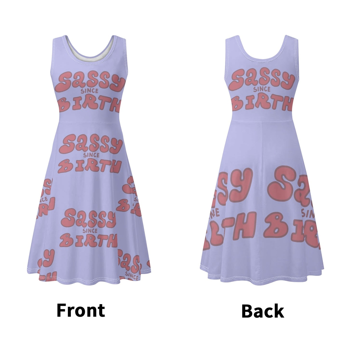 Sassy Since Birth© Luxturnal© Soft Womens Sleeveless A-Line Flare Sundress Up To 4XL In Beach Boardwalk