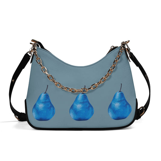 Pear Blue© Euro Soft PU Shoulder Bag With Chain Decoration