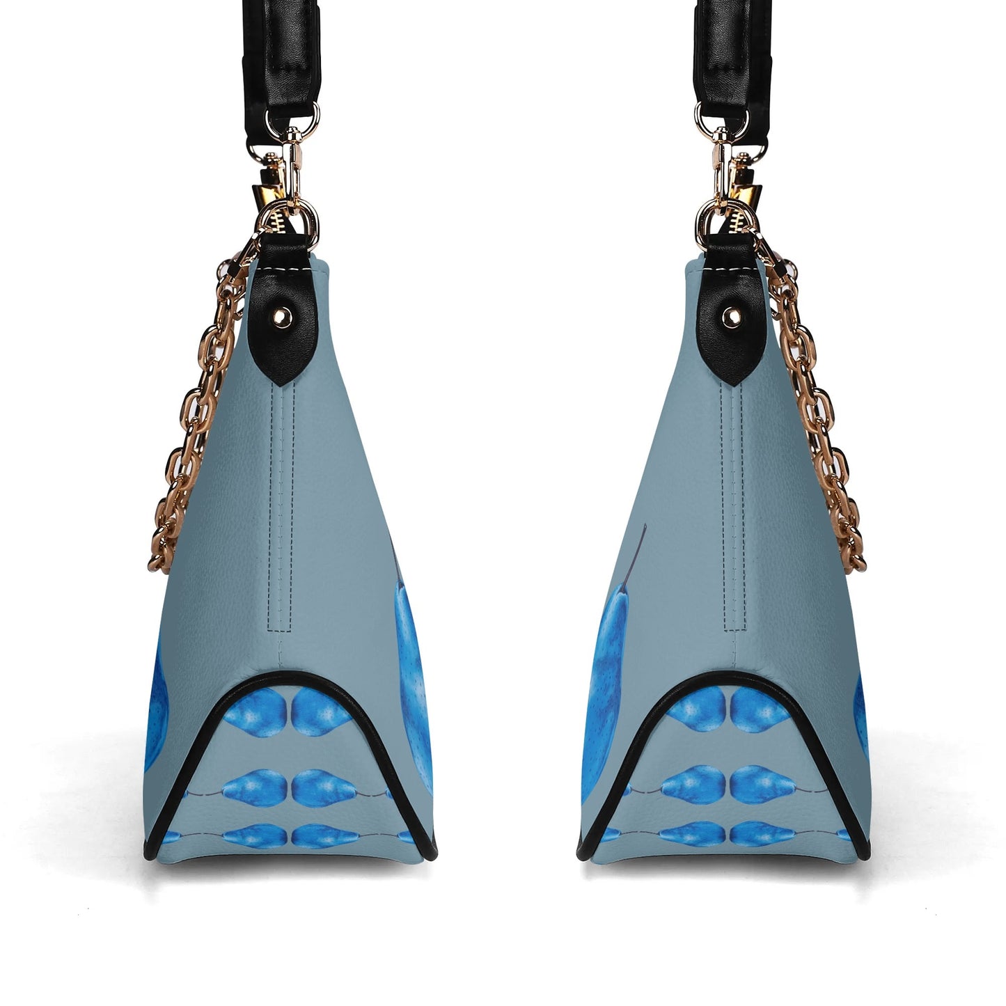 Pear Blue© Euro Soft PU Shoulder Bag With Chain Decoration