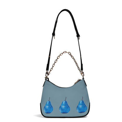 Pear Blue© Euro Soft PU Shoulder Bag With Chain Decoration