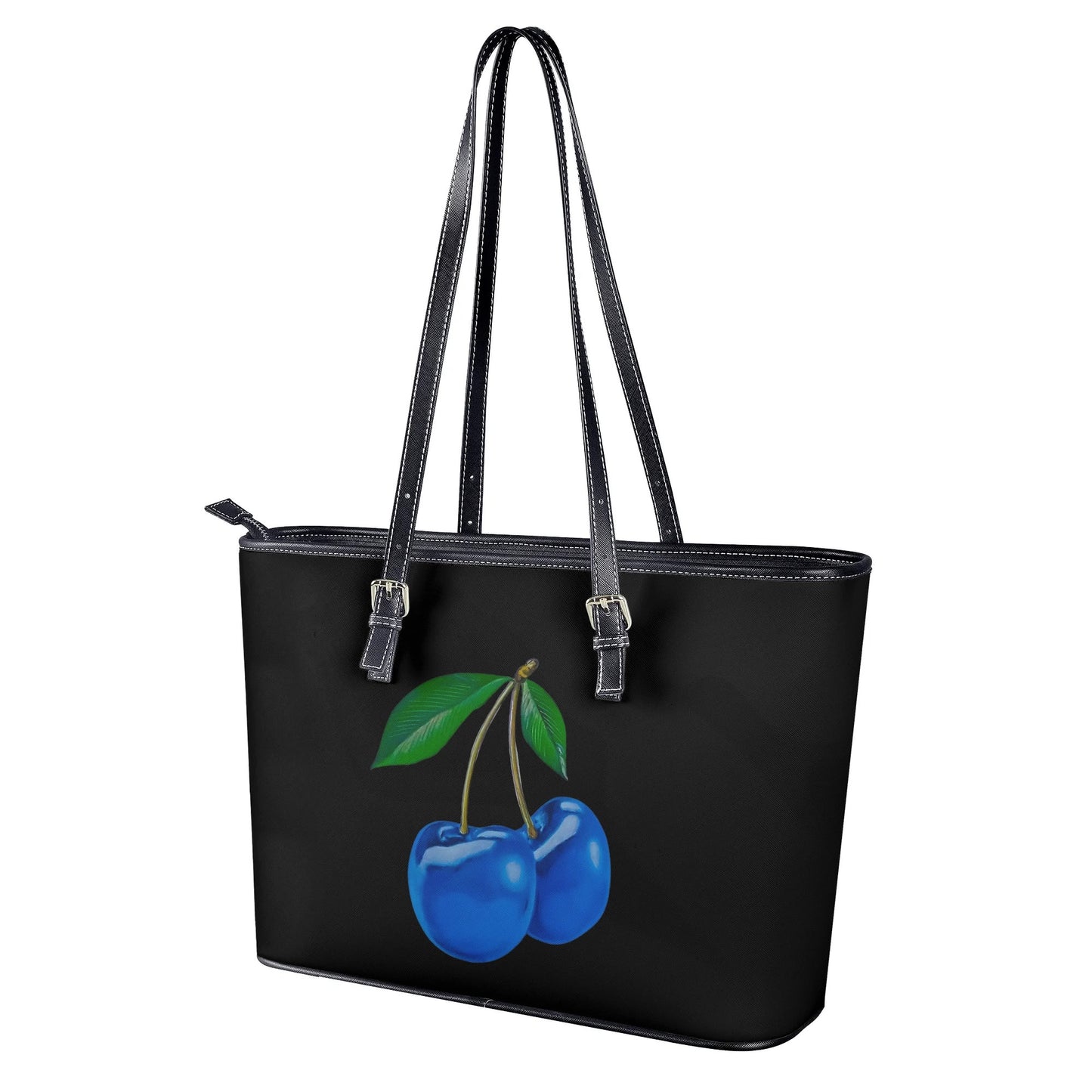 Blue Cherry© Euro Soft PU Leather Tote Bag