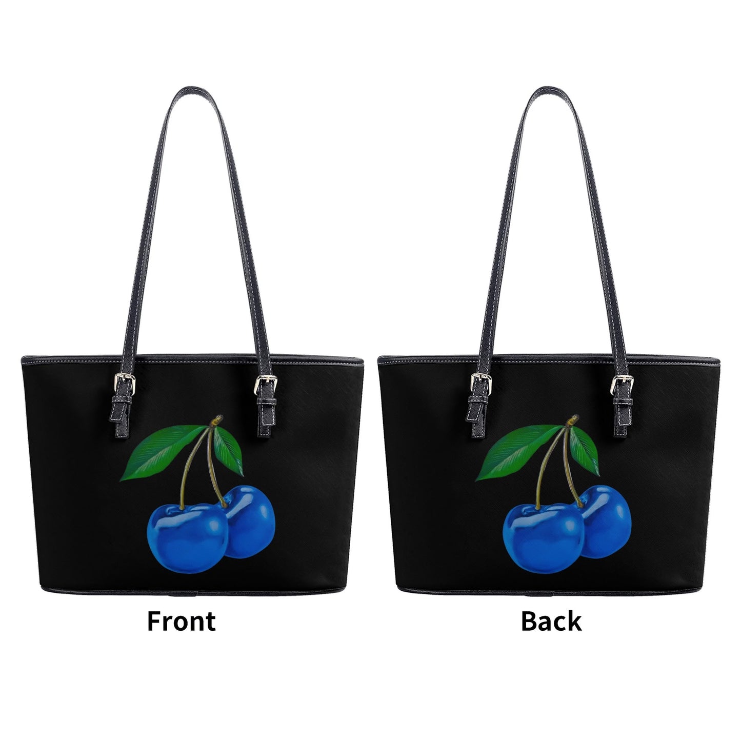 Blue Cherry© Euro Soft PU Leather Tote Bag