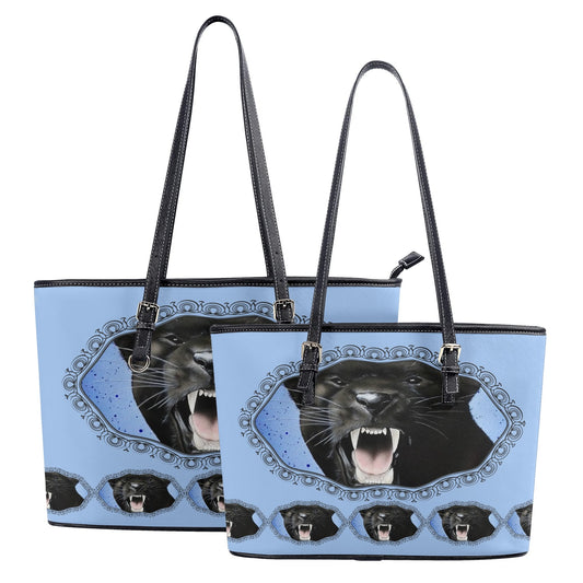 Panther Roar© Lux Euro Soft PU Leather Tote Bag In Havana Nights